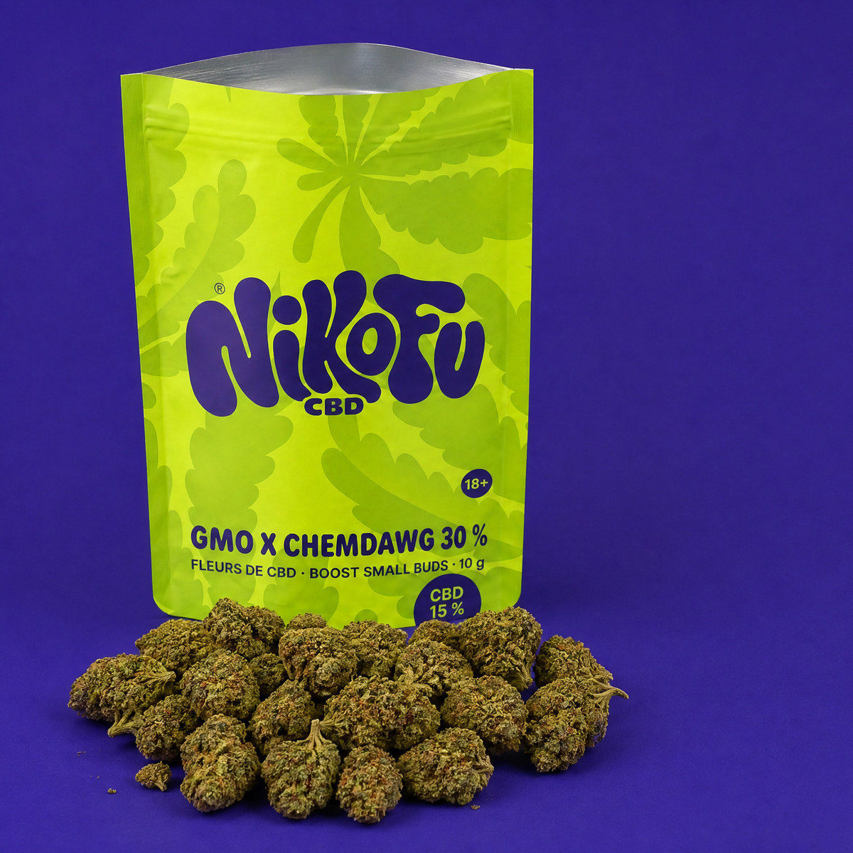 GMO x Chemdawg · Small buds 30 %